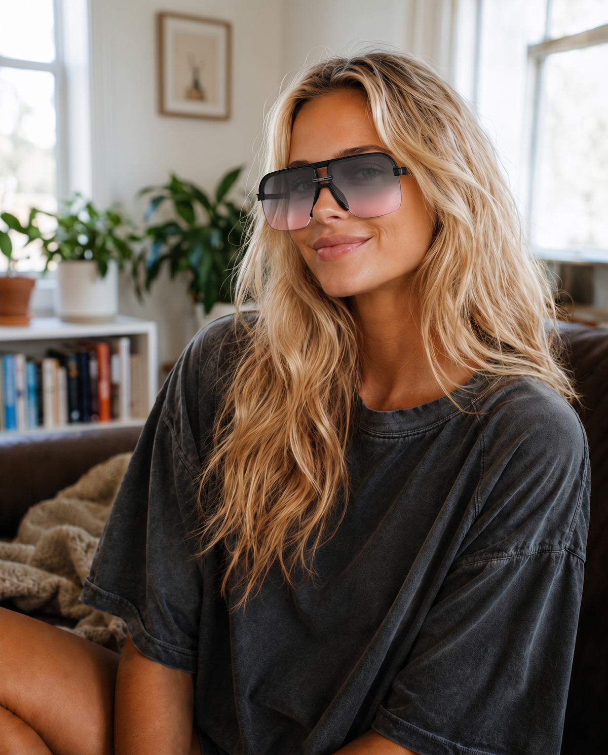 Lexi in the gradient sunglasses - grey rose