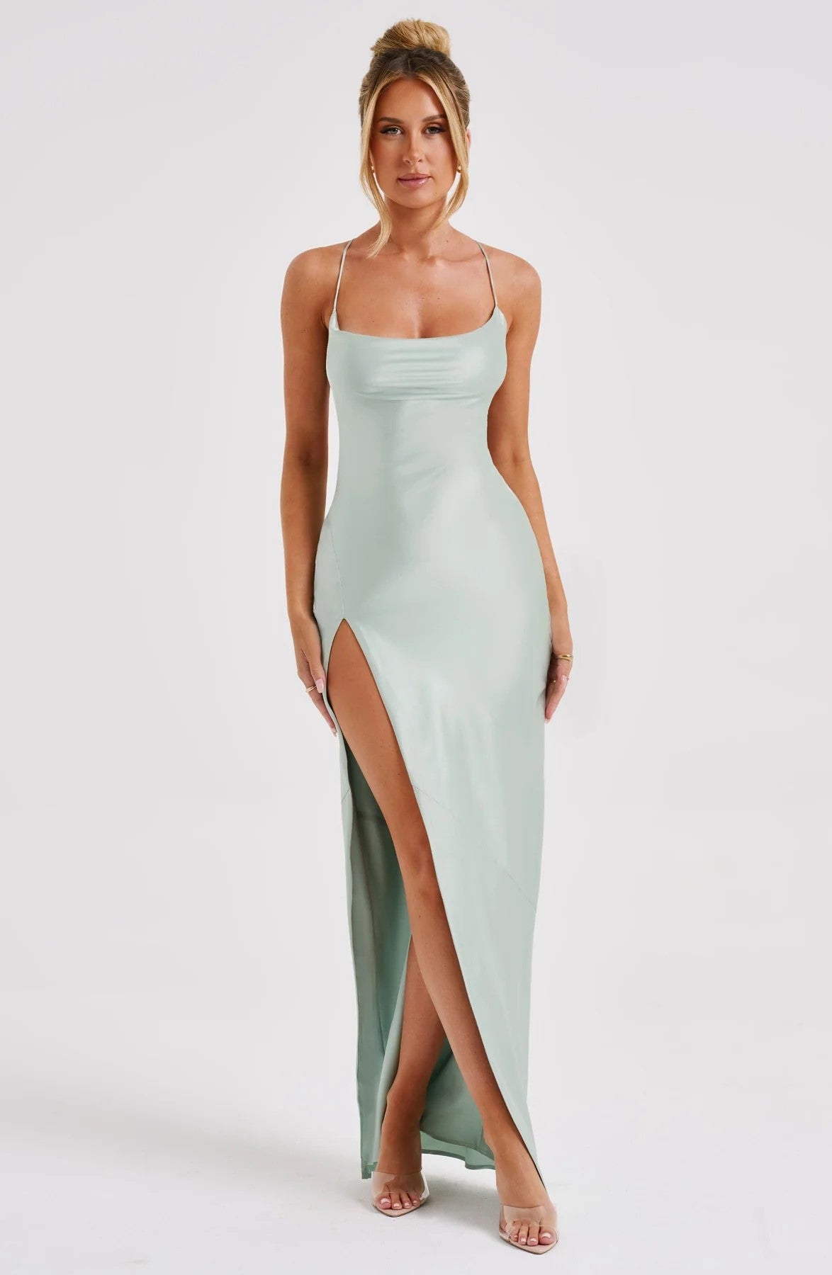 Amour slip dress in Light Green