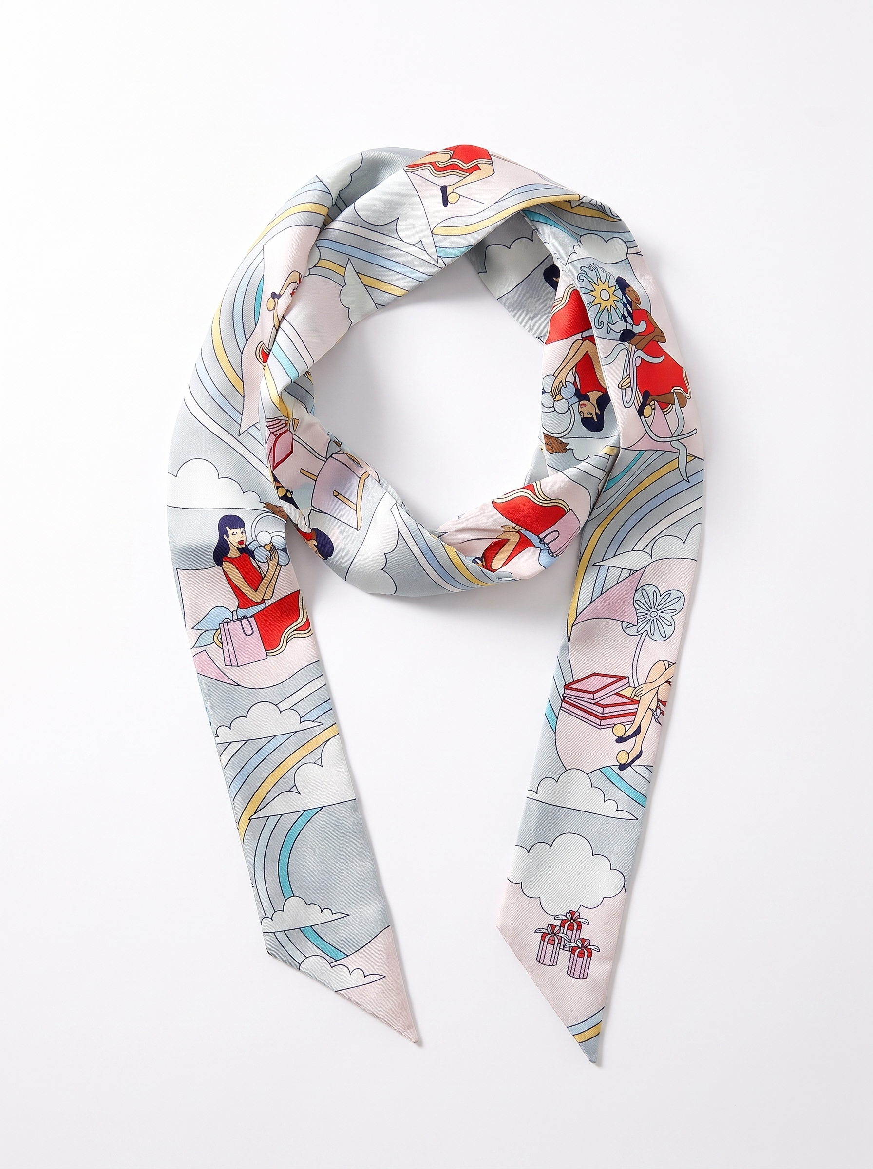 Soie mulberry silk hair ribbon, on white