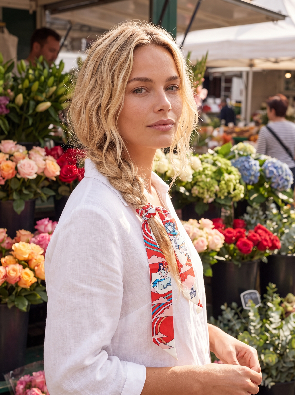 Lexi wearing Print 2 — flower market