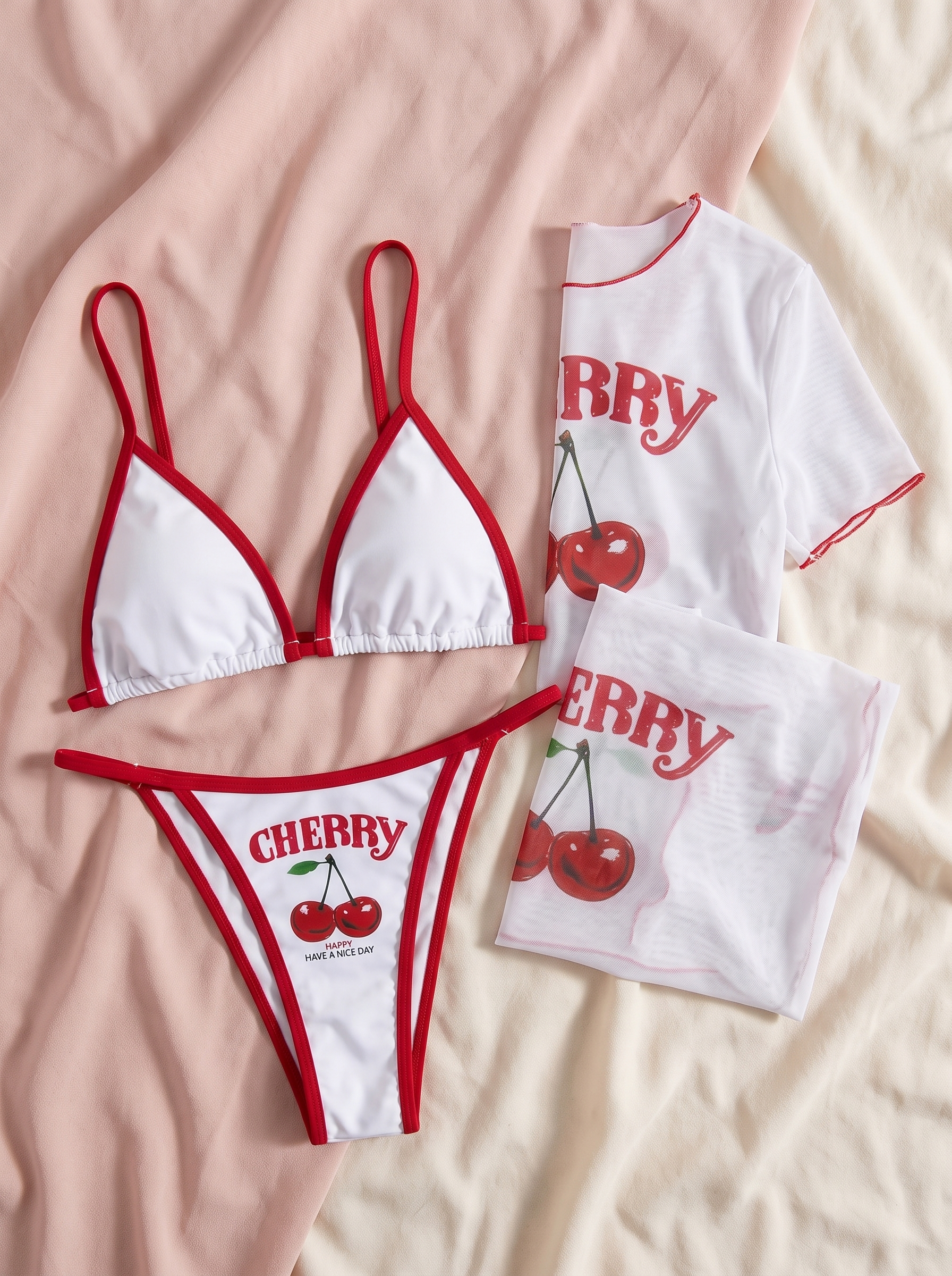 Griotte cherry set flat-lay