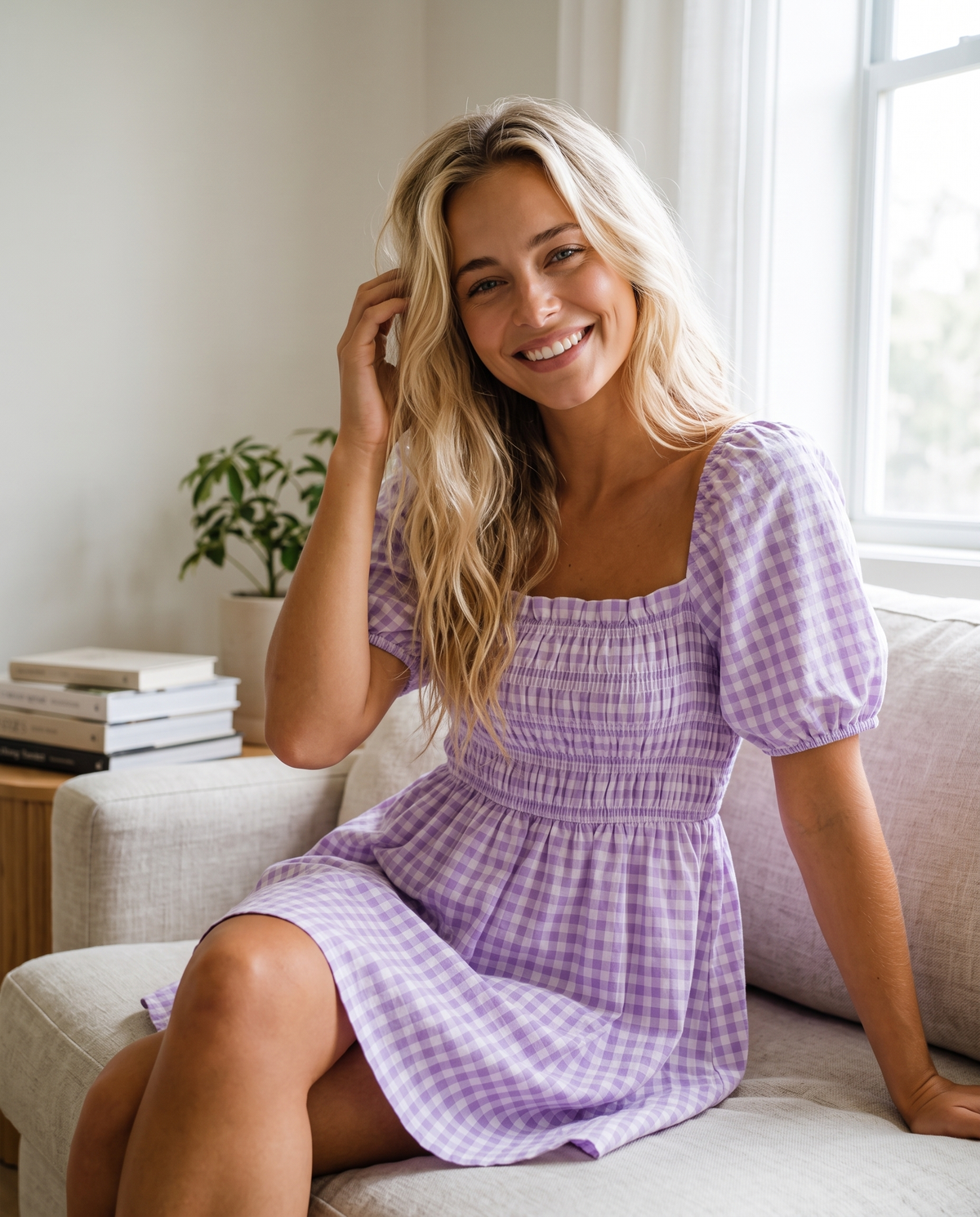 Lexi in the milkmaid dress - purple