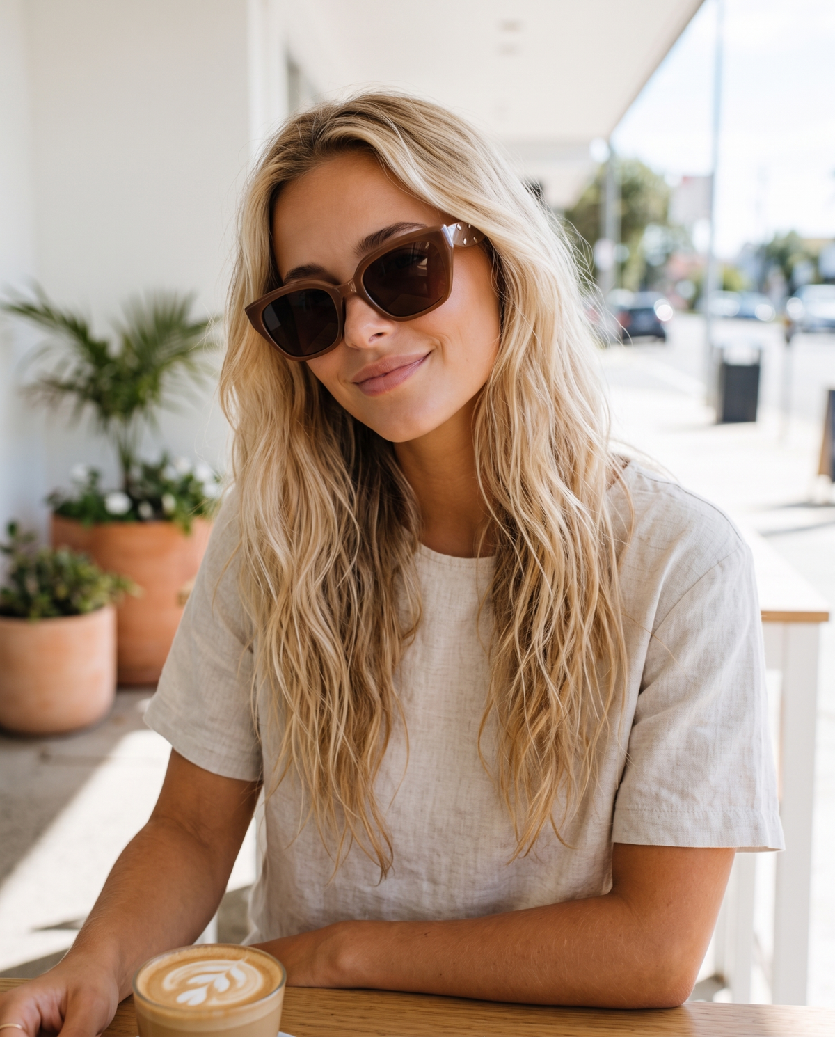 Lexi in the retro sunglasses - coffee