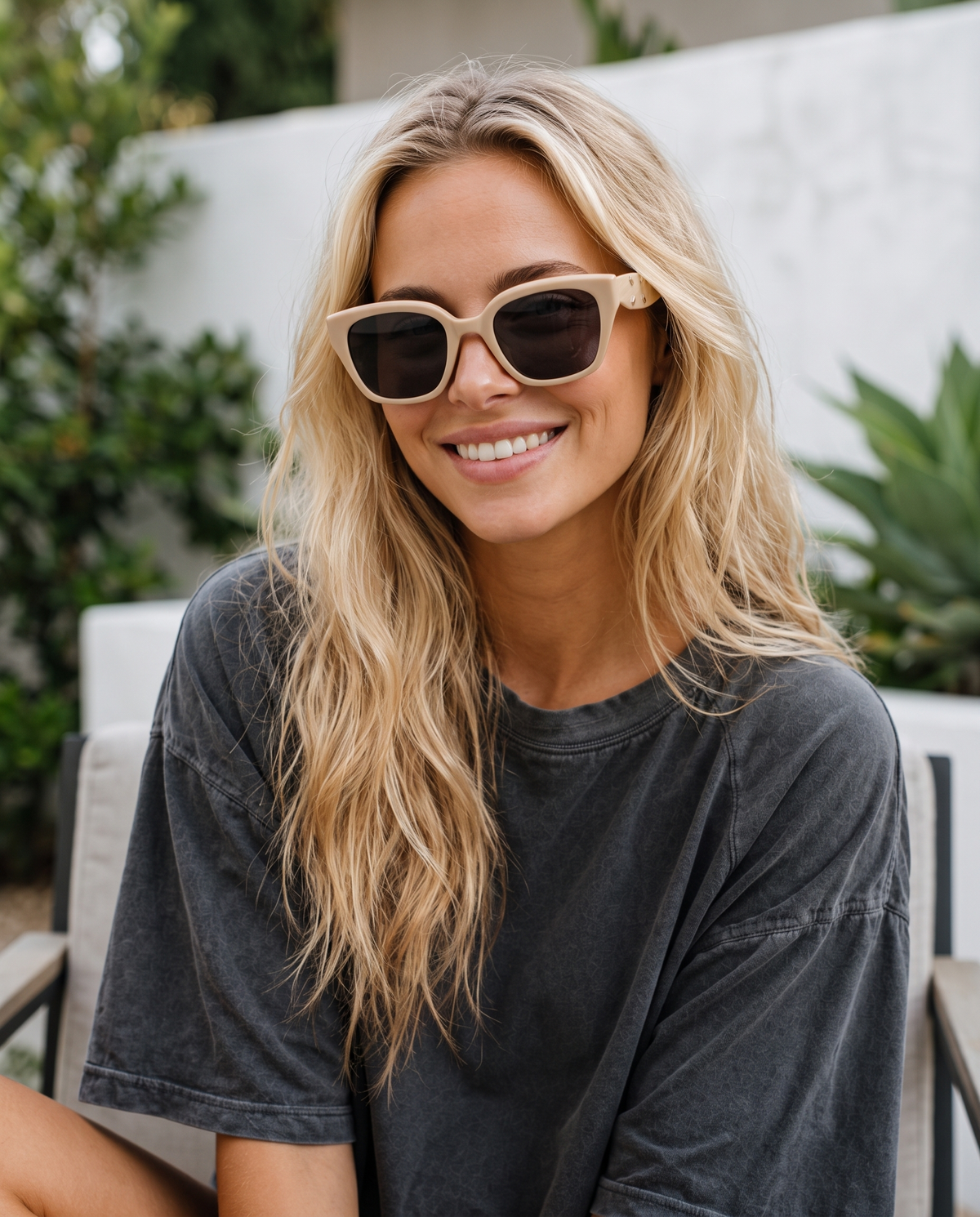 Lexi in the retro sunglasses - beige